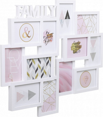 Фотоколаж Family 61,5х50,5х2,5см 12 фото 10x15 см білий