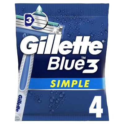 Станки одноразовые Gillette Blue 3 Simple 4 шт.
