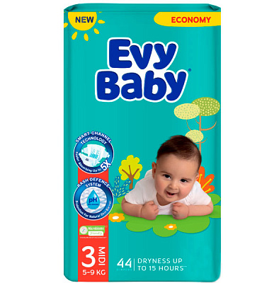 Підгузки Evy Baby Midi S 5-9 кг 44 шт.