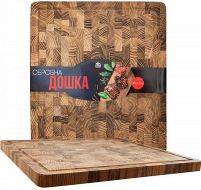 Дошка кухонна торцева обробна тик 37x33x2 см S&T