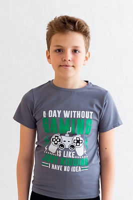 Футболка для девочек KOSTA р.158-164 светло-серый с принтом 2233-4 