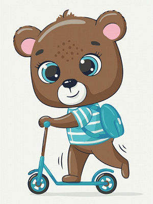 Картина за номерами Ведмедик школярик PKBS7120 30x40 см Brushme