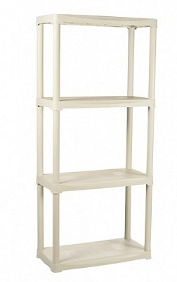Стелаж Artplast Ivory white 1330x600x300 мм пластик полиця 4 шт. без покриття