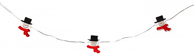 Гирлянда Снеговик светодиодная (LED) 20 ламп 2,2 м (LED0207)