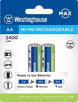 Аккумулятор Westinghouse Ni-Mh 2400mAh Max AA (R6, 316) 2 шт. (NH-AA2400ARBP2-Max) 