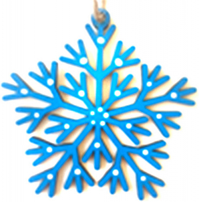 Підвіска Сніжинка 9 см синій 1220237