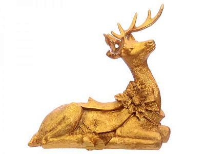 Фігурка декоративна Олень золотий лежить 21 см 919-268 Lefard