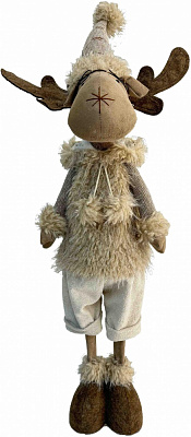 Декорация новогодняя стоящий лось бежевый 22х87 см AH251499