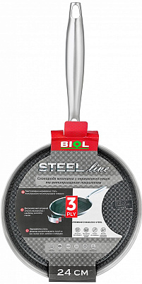 Сковорода для млинців Biol SteelLine 24 см 2408ST