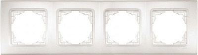 Рамка чотиримісна Viko Linnera Life горизонтальна білий перламутр