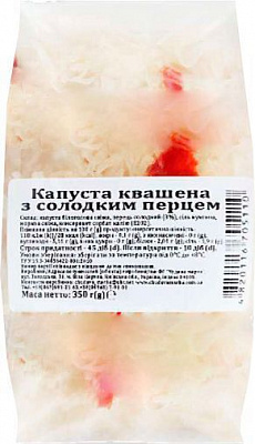 Капуста Чудова марка квашена з солодким перцем 350 г 4820116705110