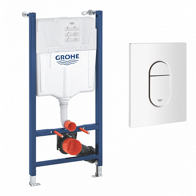 Комплект инсталляции Grohe SOLIDO 38971000 3в1 с клавишей Arena 38844SH0 белой