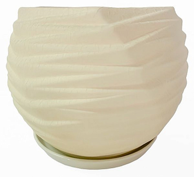 Горшок Вьюнок шелк круглый 10 л бежевый 