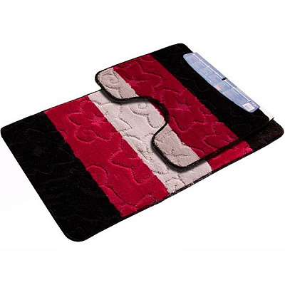 Набір килимків Vonaldi Avangard 7500 чорно-бордовий