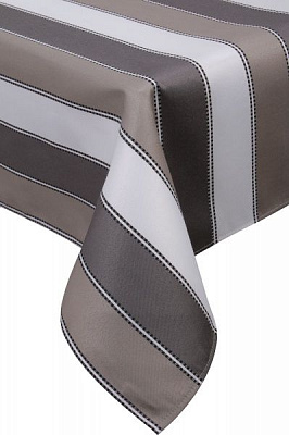 Скатерть Уют 523-19/00 полоска 140x260 см серый Эдельвика 