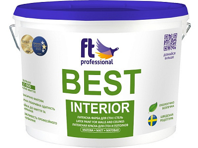 Фарба інтер'єрна латексна FT Professional BEST INTERIOR глибокий мат білий 5л
