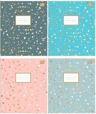 Зошит шкільний 12 аркушів у клітинку Terrazzo в асортименті InterDRUK