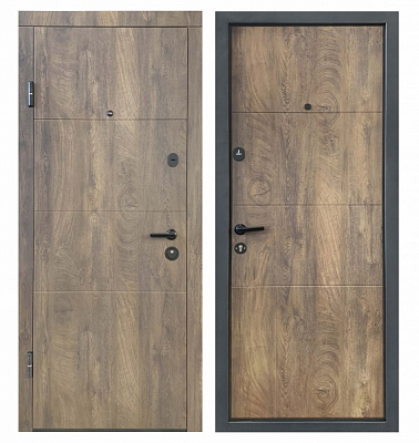 Двері вхідні Міністерство дверей Оптима 257 спил дерева коньячний 2050х860 мм ліві