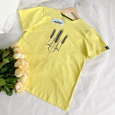 Футболка Герб України з колосками р.XXL жовтий