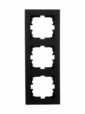 Рамка трехместная Lezard Vesna вертикальная антрацит 742-4200-153