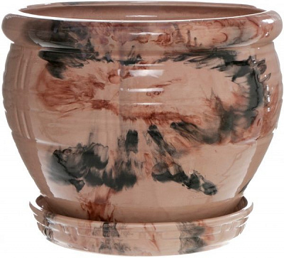 Горшок керамический Горщик керамічний Малаіхт 6 л круглий бежевий/ (10918421) круглый бежевый 