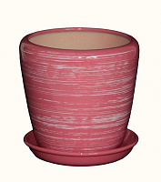 Горшок керамический Ориана-Запорожкерамика Грация №2 глянец круглый 4,5 л розово-белый 