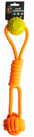 Игрушка для собак AnimAll GrizZzly 9864 веревка с шариком orange/yellow