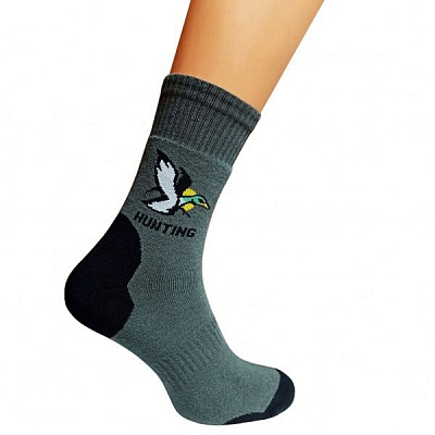 Носки мужские треккинговые махровые Hunting оливковые р.29