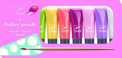Набор гуашевых красок Djeco в тюбиках 8 пастельных цветов DJ09747