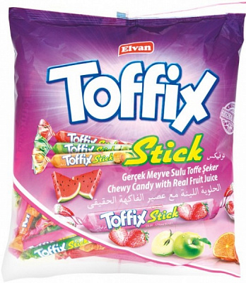Конфеты жевательные Elvan TOFFIX STICK 1000 GR BAG 1000 г 