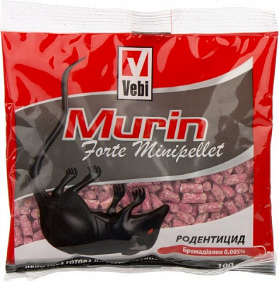 Родентицидное средство от грызунов Vebi Murin форте минипеллеты 100 г