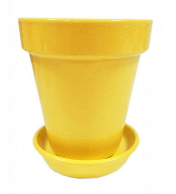 Горшок керамический Ориана-Запорожкерамика Наперсток №2 глянец круглый 1,6 л желтый (065-01-001) 