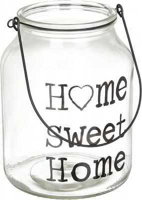 Подсвечник стеклянный Home sweet home