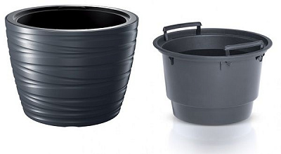 Горщик для квітів Prosperplast MAZE 475х349 мм круглий антрацит