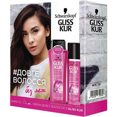 Подарунковий набір для жінок Gliss Kur Supreme Length Шампунь 250 + Експрес-кондиціонер 200 мл
