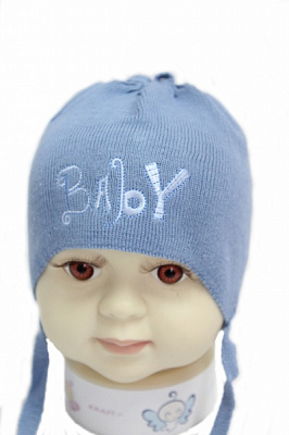 Шапочка дитяча для хлопчиків Kraft+ р.36-38 темно-блакитний 0740