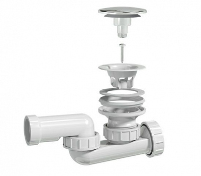 Сифон для душевого поддона Prevex d52 мм Click-Clack выход слива d32 мм (3212007)