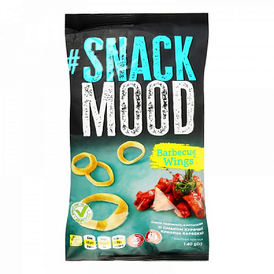 Снеки SNACK MOOD пшенично-картопляні зі смаком курячих крилець барбекю 140 г