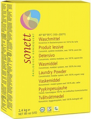 Пральний порошок для машинного та ручного прання Sonett концентрат 2,4 кг