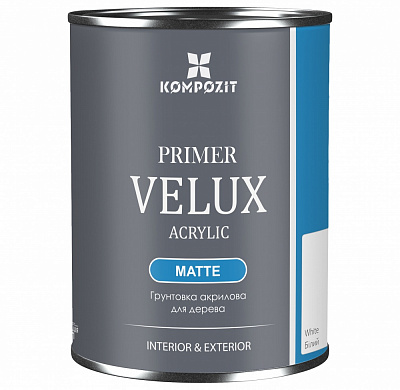 Грунтовка для дерева Kompozit Velux белая мат 0,75 л