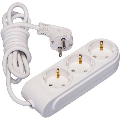 Удлинитель Makel с защитными шторками с заземлением 3 гн. белый 5 м N3210063 