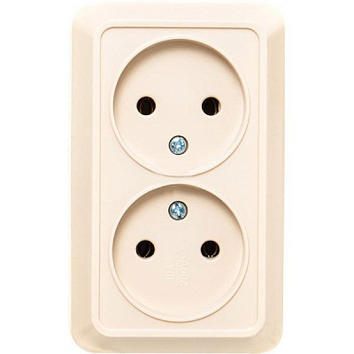 Розетка двойная Underprice крем BD-SCP.MZ20G2WTG-CR
