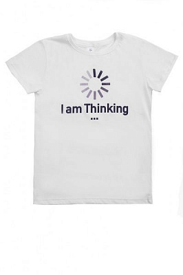 Футболка для хлопчиків Luna Kids з принтом I Am Thinking р.158 білий