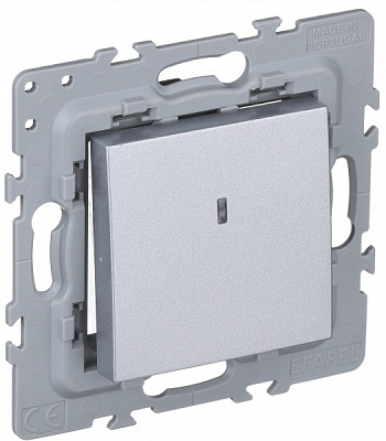 Вимикач одноклавішний Efapel Latina з підсвіткою алюміній 4701212 SAL