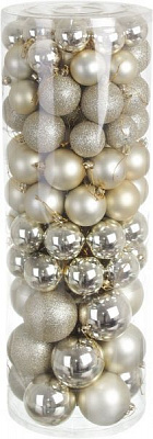 Набор елочных шаров пластикових шампань 5-6-8 см 109 шт./уп. 