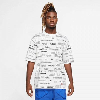 Футболка Jordan M J FLT MVP STMT 85 SS CREW DX9573-100 р.XL белый