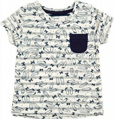 Футболка Фламинго р.104 молочный с синим 948-117-6 