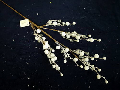 Декорация новогодняя Ветка с шарами и кристаликами 74 см EPI-18A6023 