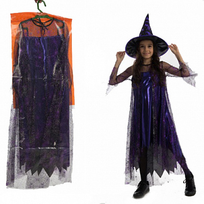Костюм карнавальний КАРНАВАЛІЯ Відьма фіолетовий р.110-122-134 фіолетовий 85289, 85189, 85089