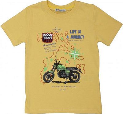 Футболка для мальчика ALG р.104 горчичный 220622 